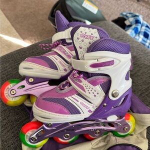 Girls Purple Roller Skates size 1-3